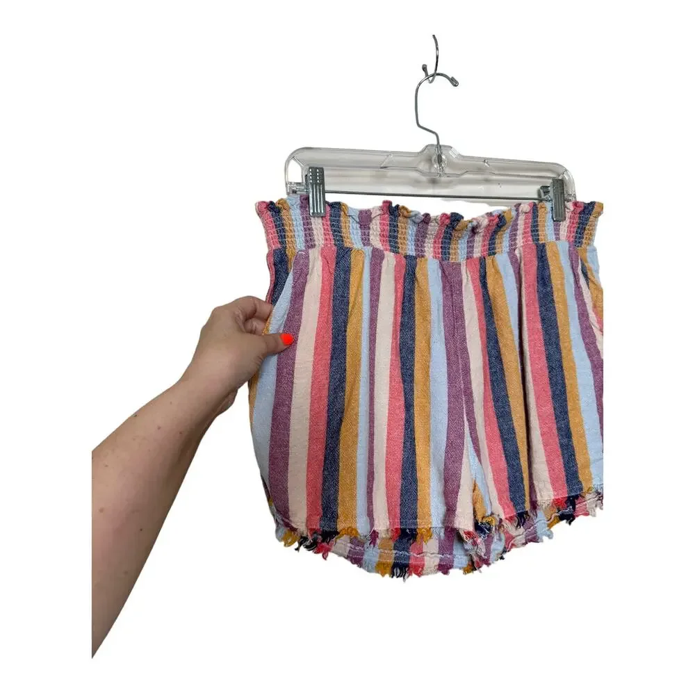 True Craft multicolor stripes pull on shorts size large - Picture 5 of 8